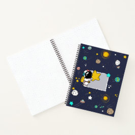 Spiral NotebooAstronaut WeltraumCartoon k Notizbuch