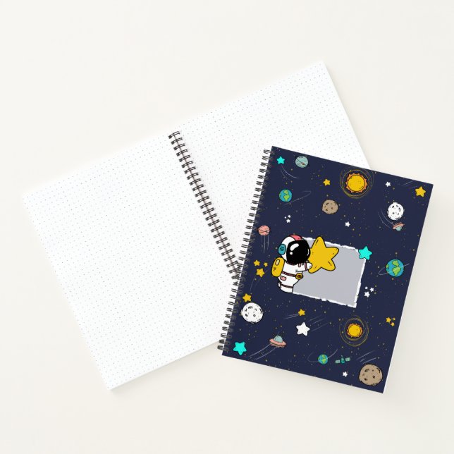 Spiral NotebooAstronaut WeltraumCartoon k Notizbuch (Innenseite)