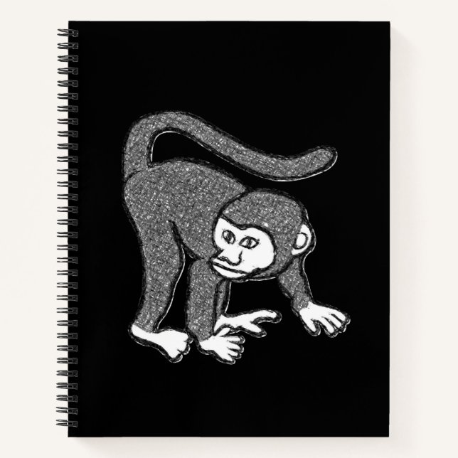 Spiral-Notebook-Affe Notizbuch (Vorderseite)