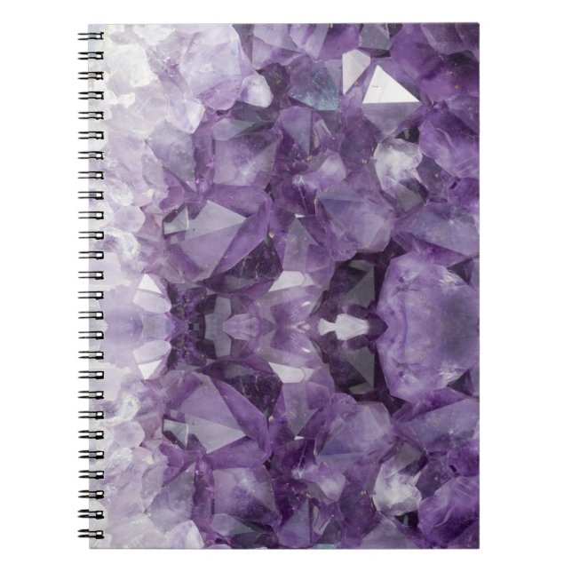 Spiral-Notebook-Amethyst-Kristalle Notizblock (Vorderseite)