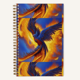 Spiral Notebook Blue Phoenix, farbiges Notebook Notizbuch