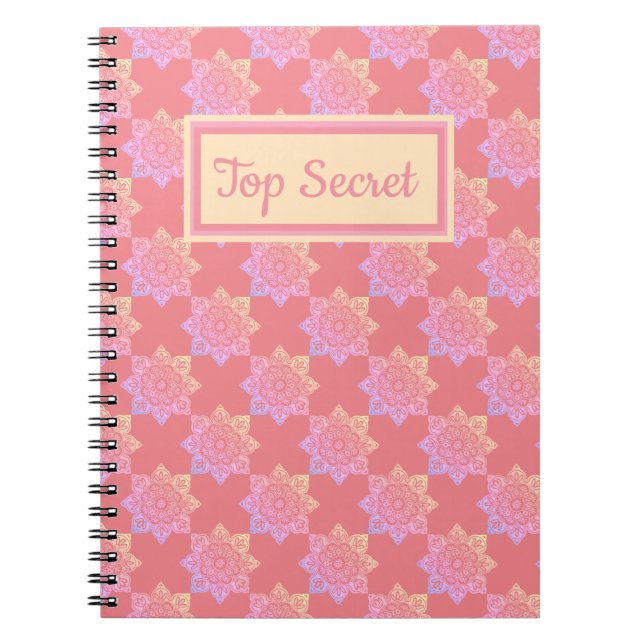 Spiral Notebook Boho Pastel Medallions Notizblock (Vorderseite)