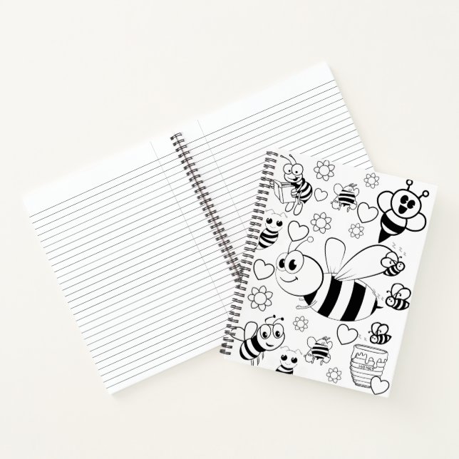 Spiral Notebook Coloring Bumblebee Notizbuch (Innenseite)
