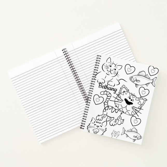 Spiral Notebook Coloring Cats Kittens Notizbuch (Innenseite)