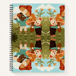 Spiral notebook cover showing a whimsical notizbuch