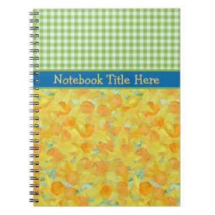 Spiral Notebook, Dioden, Grüner Karo Gingham Notizblock