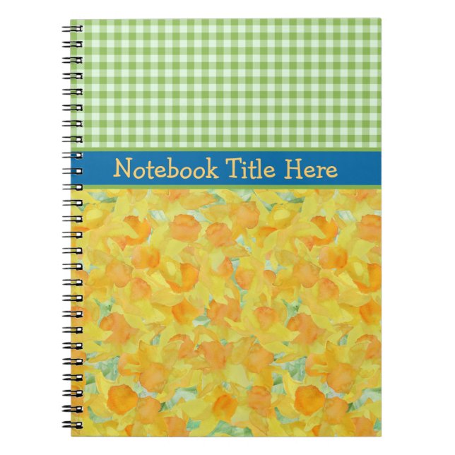 Spiral Notebook, Dioden, Grüner Karo Gingham Notizblock (Vorderseite)