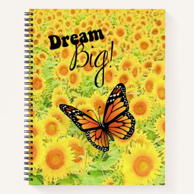 Spiral Notebook Dream Big Butterfly Notizbuch (Vorderseite)