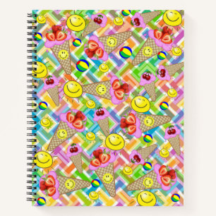 Spiral Notebook Erdbeere Eis Zickzack Obst Notizbuch