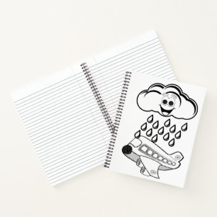 Spiral-Notebook-Farbwolken-Flugzeug Notizbuch