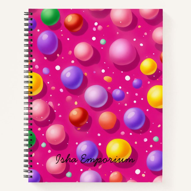 Spiral Notebook Gedankenblasen: Wo Ideen aufgehen Notizbuch (Vorderseite)
