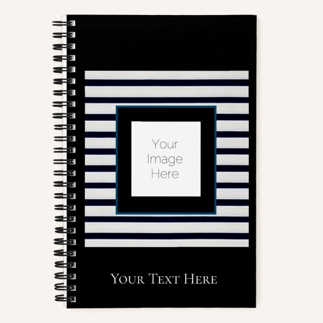 Spiral Notebook gestreift benutzerdefiniertes Foto Notizbuch (Vorderseite)