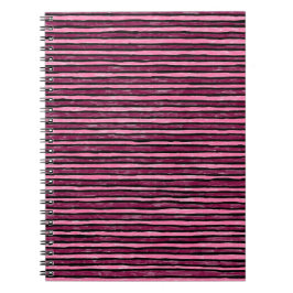 Spiral-Notebook, gestrichene Streifen, Rosa und Ma Notizblock