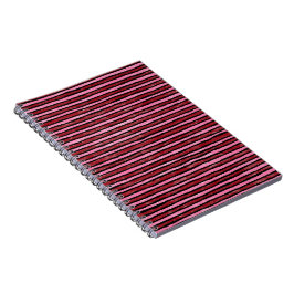 Spiral-Notebook, gestrichene Streifen, rosa und ro Notizblock