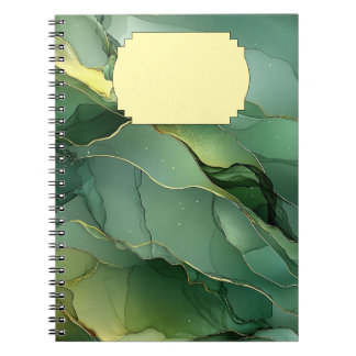 Spiral Notebook Green Gold-Marmor Notizblock