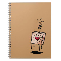 Spiral Notebook, Heart in a Box Cartoon