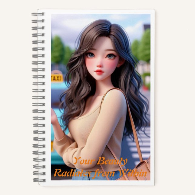 Spiral Notebook Hello Beautiful Lady 3 Notizbuch (Vorderseite)