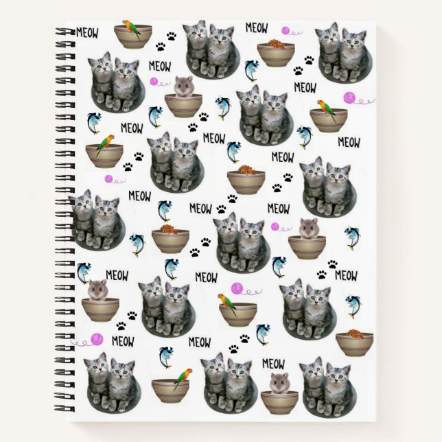 Spiral Notebook Kitten Meow Cat Notizbuch (Vorderseite)