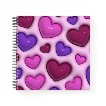 Spiral-Notebook mit 3D-Glossy-Herz