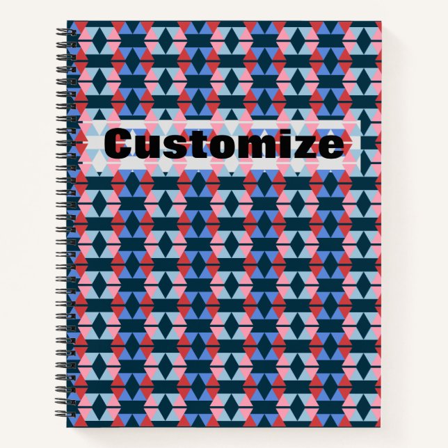 Spiral Notebook mit Fliesenvielfarben Design. Notizbuch (Vorderseite)