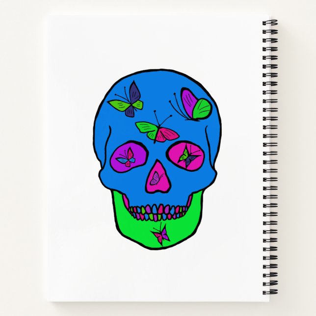 Spiral Notebook mit Skull Butterfly Design. Notizbuch (Rückseite)