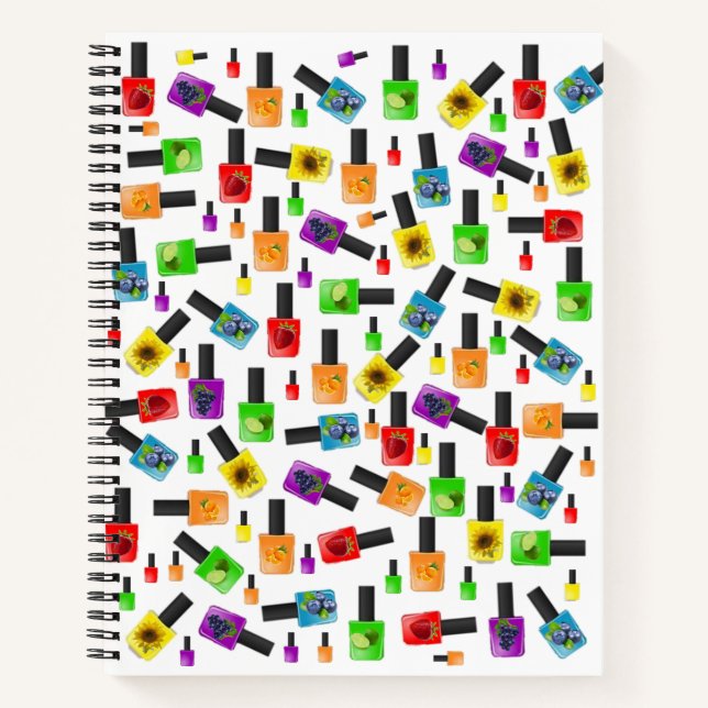 Spiral Notebook Nail Polnisch Fruchtfarben Notizbuch (Vorderseite)