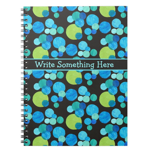 Spiral-Notebook oder Journal: Blaumond-Muster Notizblock (Vorderseite)