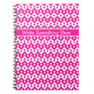 Spiral-Notebook oder -Journal: Candy Pink Geometri Notizblock