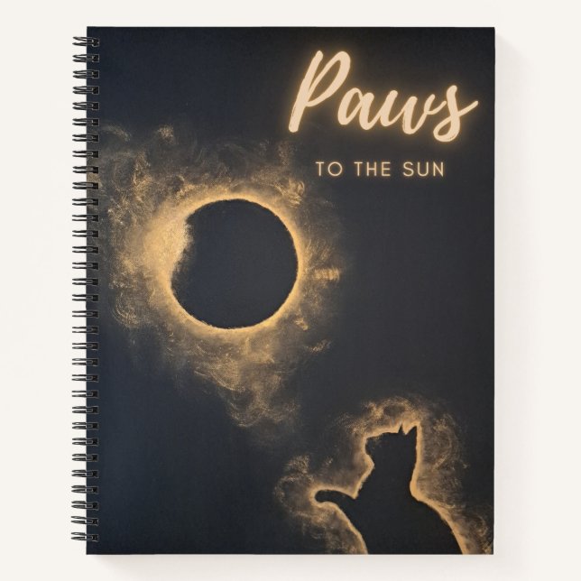 Spiral Notebook Pads to Sun Celestial Cat Art Notizbuch (Vorderseite)