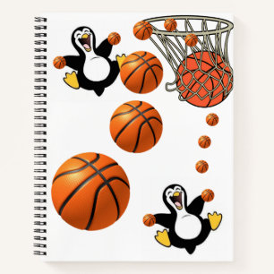 Spiral Notebook Pinguin Basketball Notizbuch
