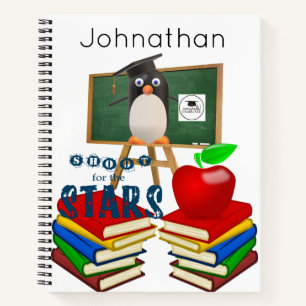 Spiral Notebook Pinguin School Apple Notizbuch