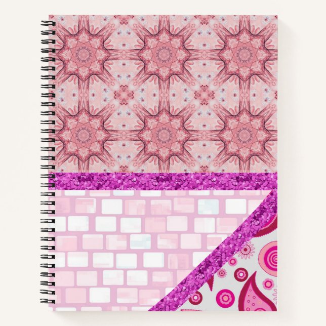 Spiral Notebook Pink Floral Notizbuch (Vorderseite)