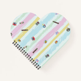 Spiral Notebook – Sports & Stripes Pastel Racing  Notizbuch