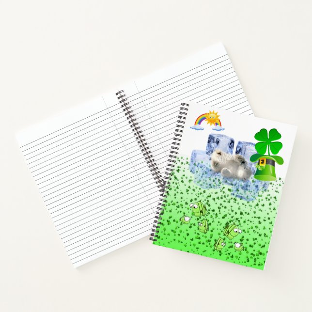 Spiral Notebook St. Patrick's Day Polar Bear Notizbuch (Innenseite)