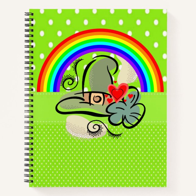 Spiral Notebook St. Patrick's Day Rainbow Notizbuch (Vorderseite)