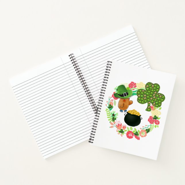 Spiral Notebook St. Patrick's Day Teddy Bear Notizbuch (Innenseite)