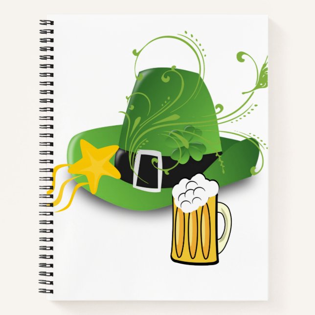 Spiral Notebook St. Patrick's Kleeblatt Beer Notizbuch (Vorderseite)