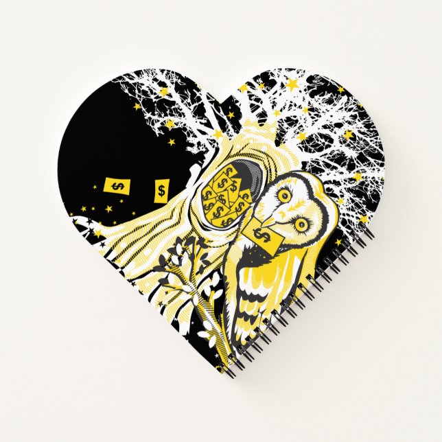 Spiral Notebook – Urban Tree Owl & Wealth Surreal  Notizbuch (Rückseite)