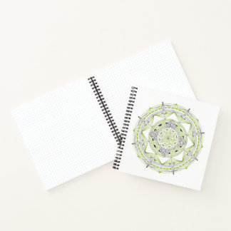 Spiral Notebook w/ Green Mandala Design Notizbuch