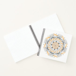 Spiral Notebook w/ Orange Mandala Design Notizbuch
