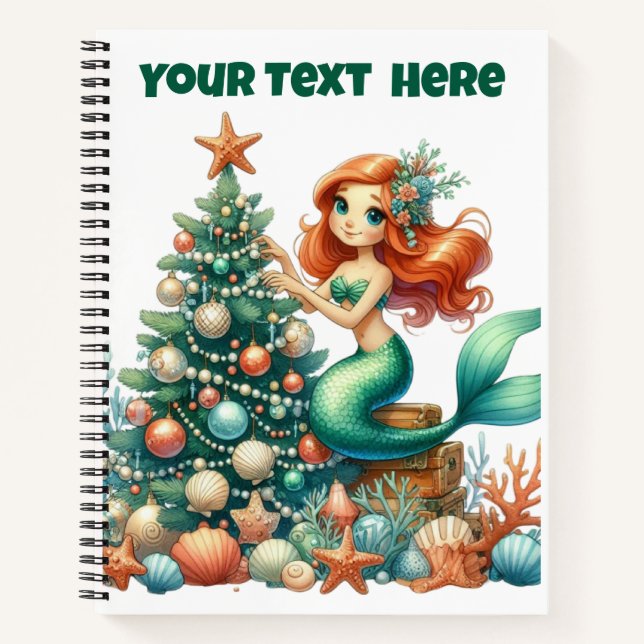 Spiral Notebook-Weihnachten Mermaid Journal Notizbuch (Vorderseite)