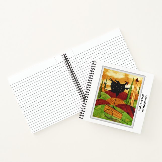 Spiral Notebook - Whimsical Tuscan Rooster Pose Notizbuch (Innenseite)