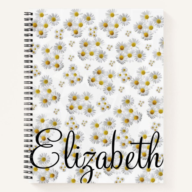 Spiral Notebook White Daisy Notizbuch (Vorderseite)