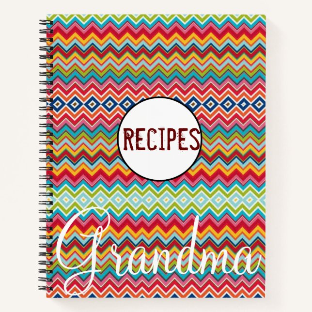 Spiral Notebook Zickzack Rezepte Oma Notizbuch (Vorderseite)