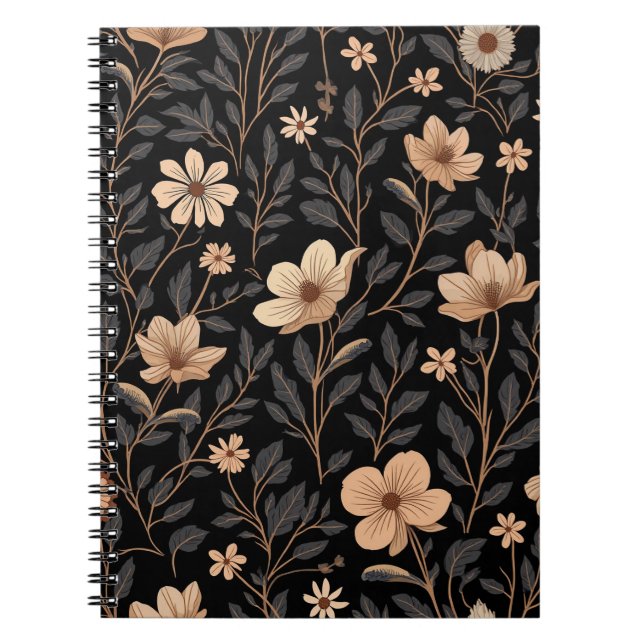 Spiral-Notebooks mit weißer Blume Notizblock (Vorderseite)