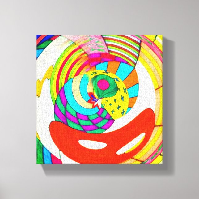 Spiral of Lines and Colors Leinwanddruck (Vorderseite)