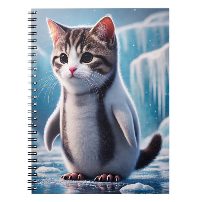 Spiral Penguin Kitty Notebook Notizblock (Vorderseite)