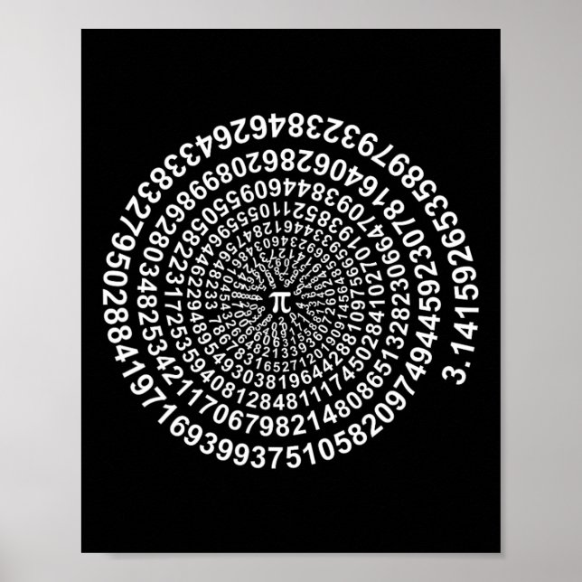 Spiral Pi Math Shirt Poster (Vorne)