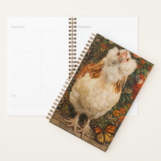 Spiral Planner Cute Chicken (Devant avec enveloppe)