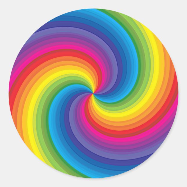 Spiral Rainbow Burst Runder Aufkleber (Vorderseite)